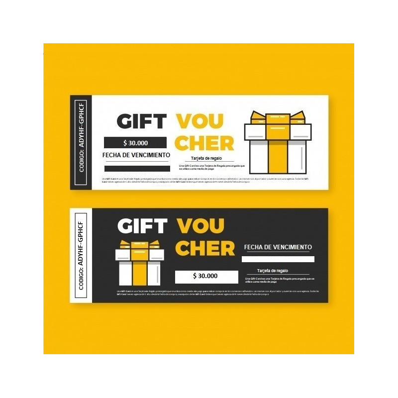 GIFT CARD $30.000 + 3.000 PUNTOS